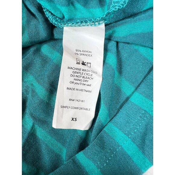 Lularoe Women's Turquoise Striped Dress - Picture 4 of 6